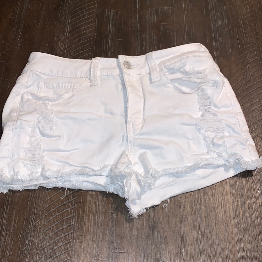 White ripped jean shorts!